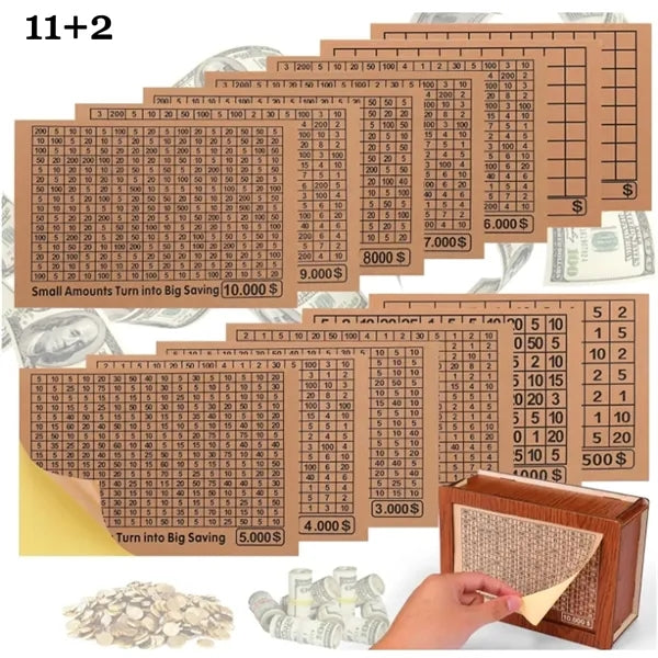 Target Amount Money Box With Counter Wooden Cash