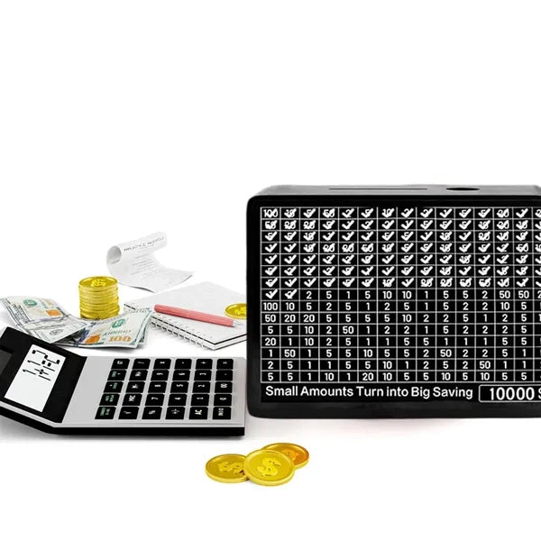 Target Amount Money Box With Counter Wooden Cash