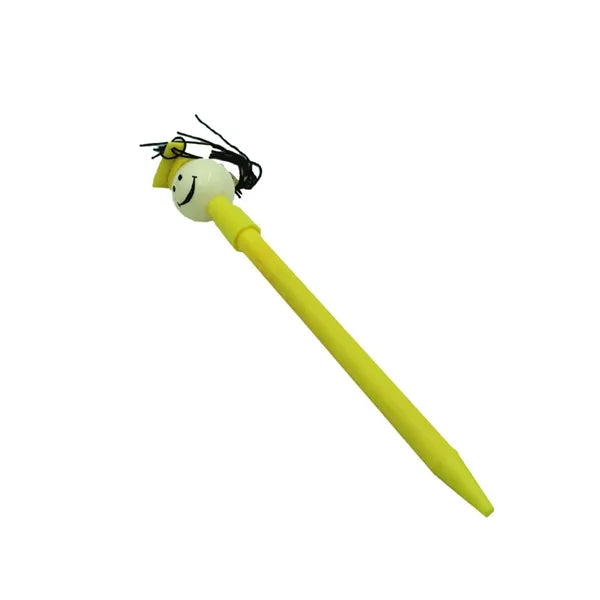 Graduation Cap Fringe Smiley Face Round Ball Pen