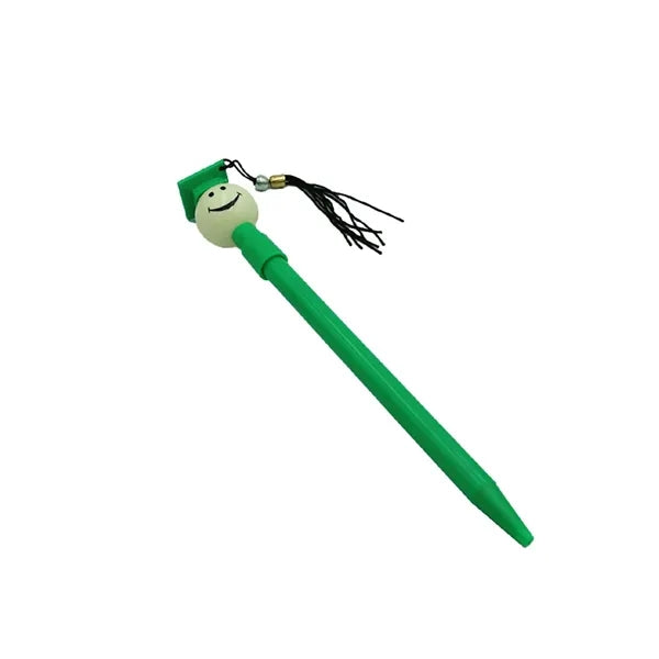 Graduation Cap Fringe Smiley Face Round Ball Pen