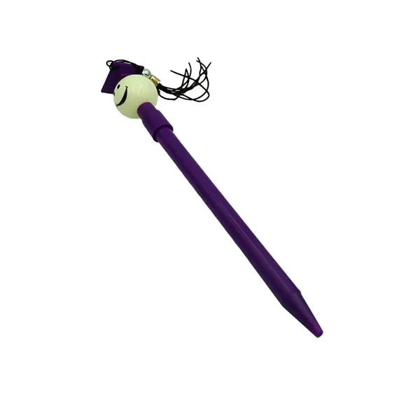 Graduation Cap Fringe Smiley Face Round Ball Pen