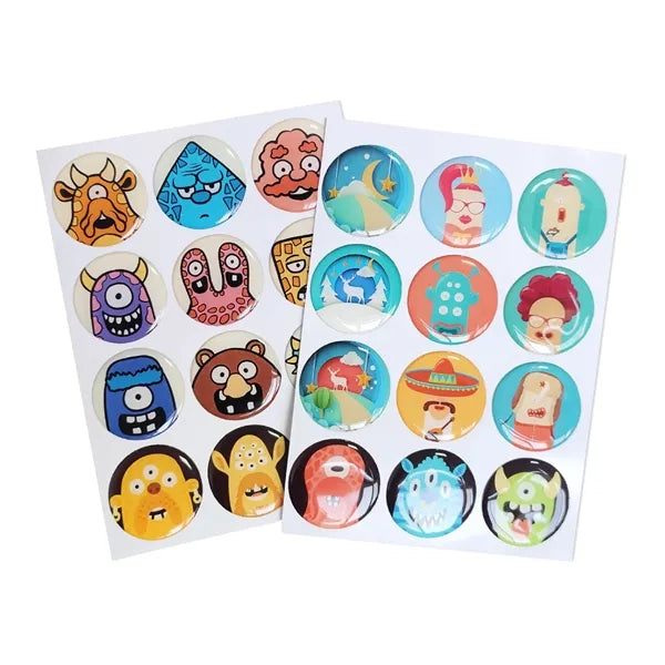 3D Epoxy Dome Stickers - Crystal Clear Logo Decals