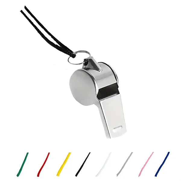 Stainless Steel Sport Whistle With Lanyard