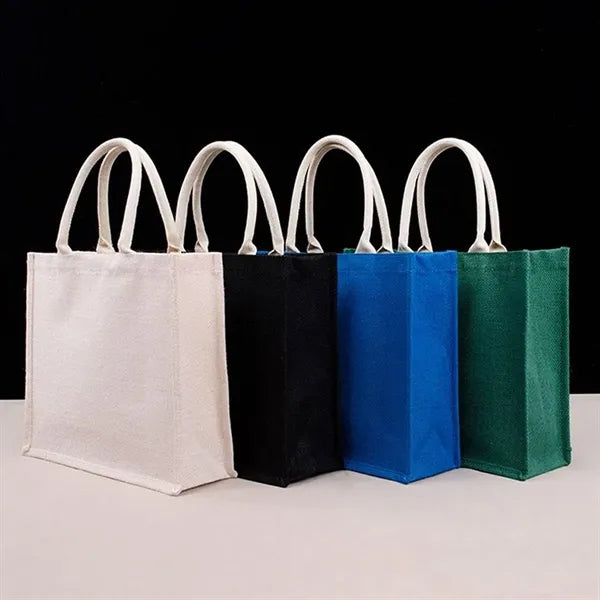 Large capacity multipurpose customizable jute tote bag