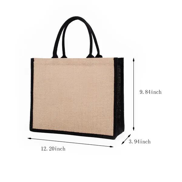 Colorful Portable Large Capacity Waterproof Jute Tote Bag