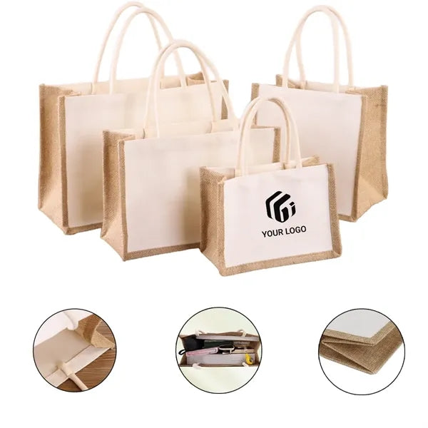 Large Capacity Portable Waterproof Jute Tote Bag