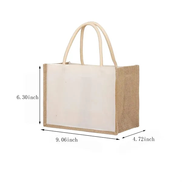 Large Capacity Portable Waterproof Jute Tote Bag