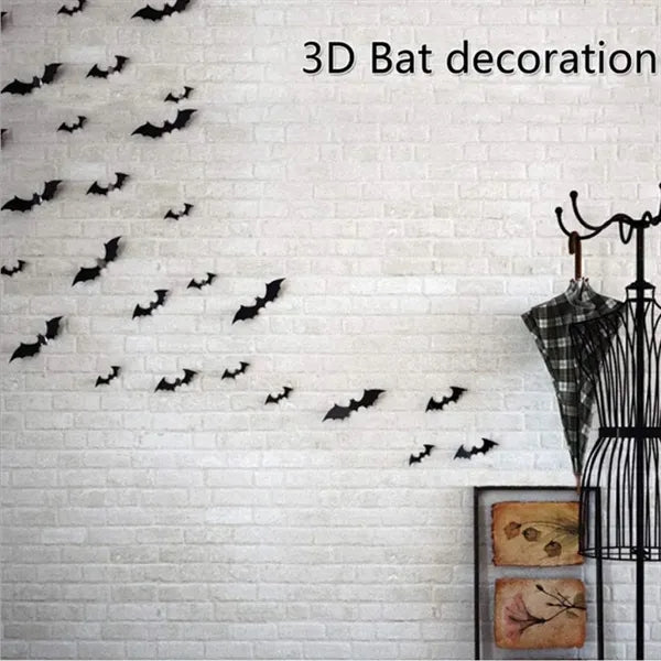120 Pcs 3D Bat Halloween Decoration Stickers