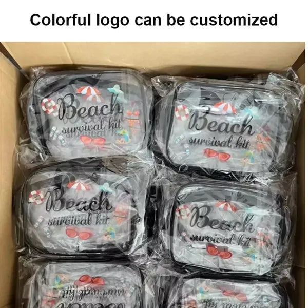 PVC Clear Waterproof Toiletry Bag for Travel and Makeup