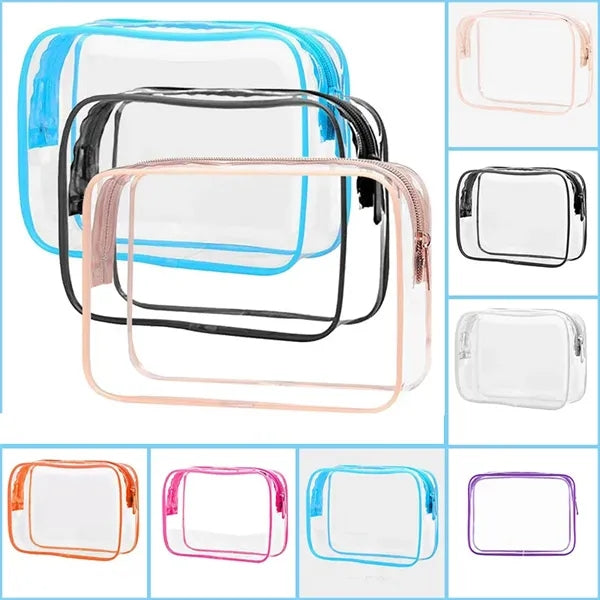 PVC Clear Waterproof Toiletry Bag for Travel and Makeup