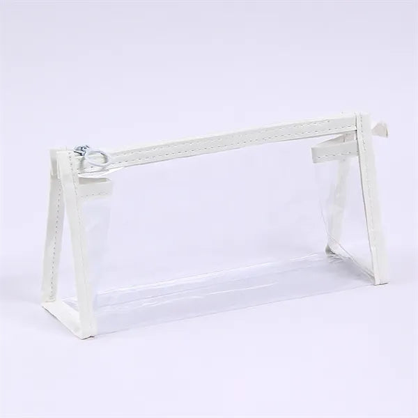 Triangular Base Transparent PVC Waterproof Pencil Pouch