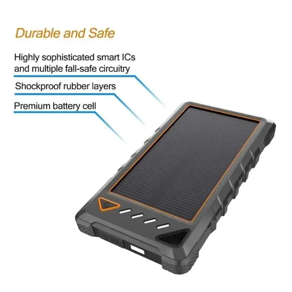 Waterproof and Shockproof 10,000mAh Solar Power Charger