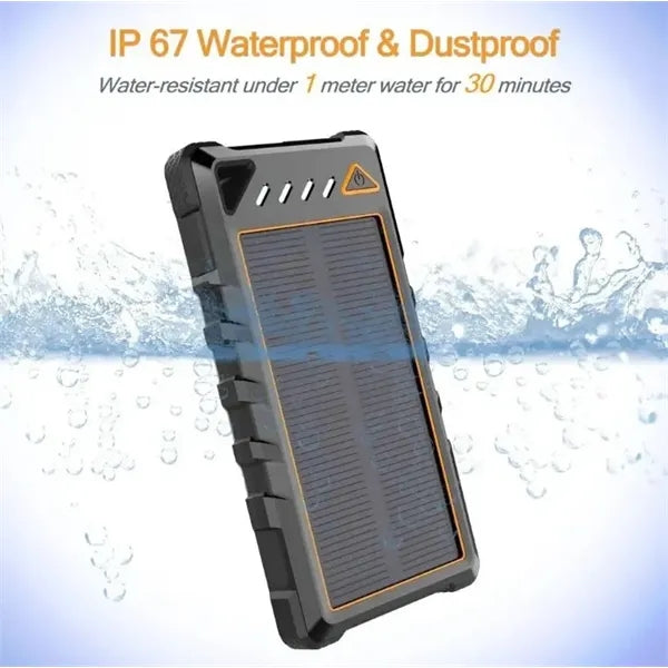 Waterproof and Shockproof 10,000mAh Solar Power Charger