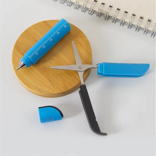 4-in-1 Multifunction Ballpoint Pen with Scissors