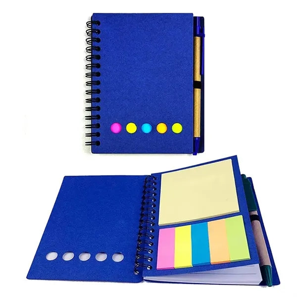 Pocket Spiral Notebook with Sticky Notes&Pen
