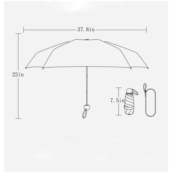 Mini Windproof Folding Travel Sun & Rain Umbrellas
