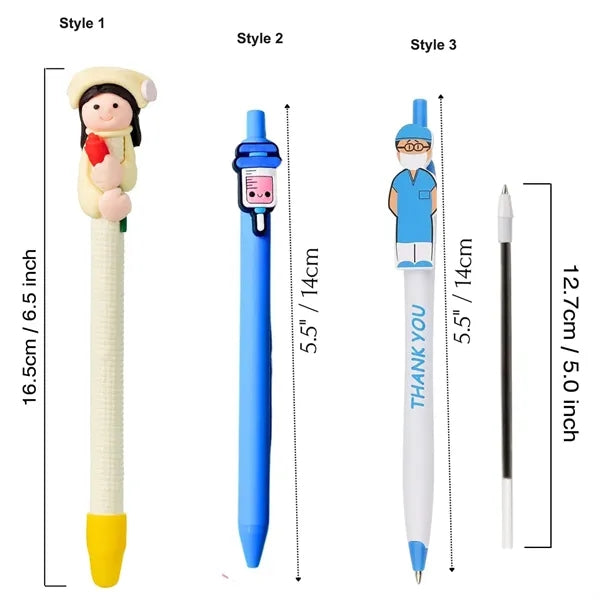 Assorted Soft Pottery Doctor Nurse Doll Pens