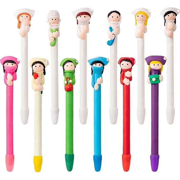 Assorted Soft Pottery Doctor Nurse Doll Pens