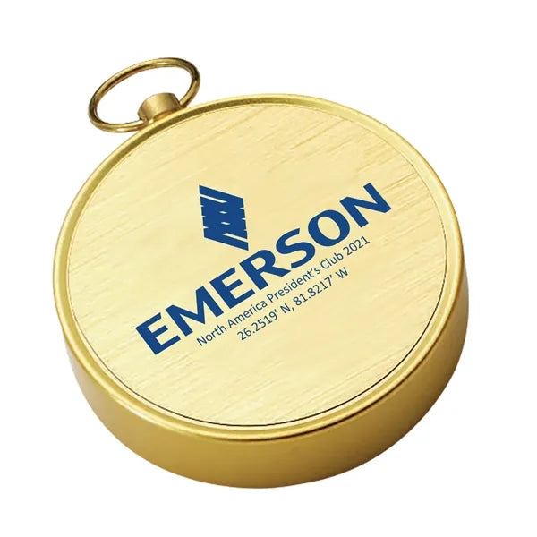 Open-Faced Brass Colored Compass