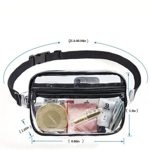 Adjustable Clear Fanny Pack for Women Men Stadium Approved