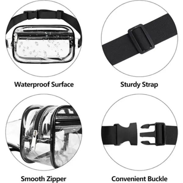 Adjustable Clear Fanny Pack for Women Men Stadium Approved