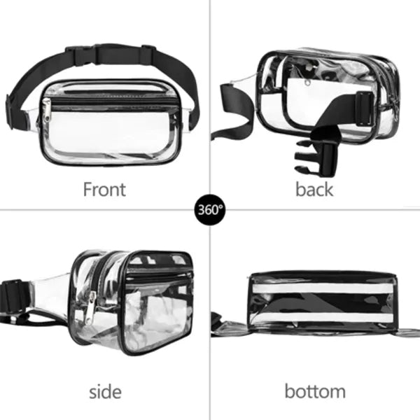 Adjustable Clear Fanny Pack for Women Men Stadium Approved