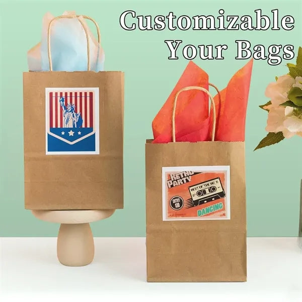 Reinforced Handle Customizable Eco-Friendly Kraft Paper Bags