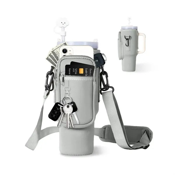 Water Bottle Carrier Bag with Phone Pocket for 40oz Tumbler