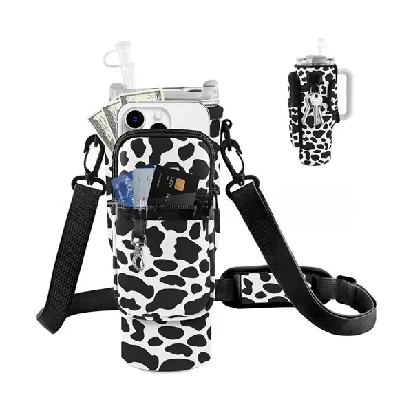 Water Bottle Carrier Bag with Phone Pocket for 40oz Tumbler
