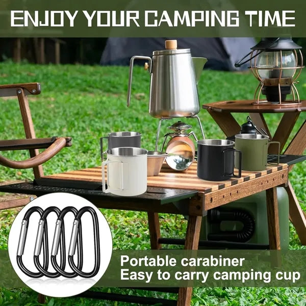 12oz Camping Mugs with Folding Handles