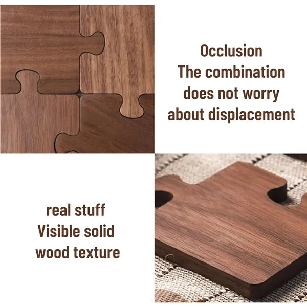 Natural Wooden Heavy Duty Puzzle Drink Coasters