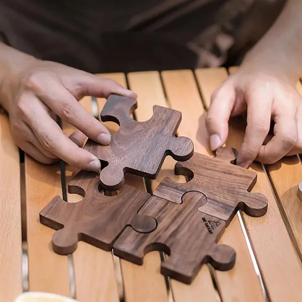Natural Wooden Heavy Duty Puzzle Drink Coasters