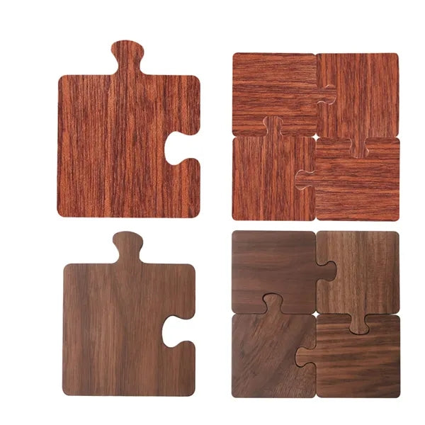 Natural Wooden Heavy Duty Puzzle Drink Coasters