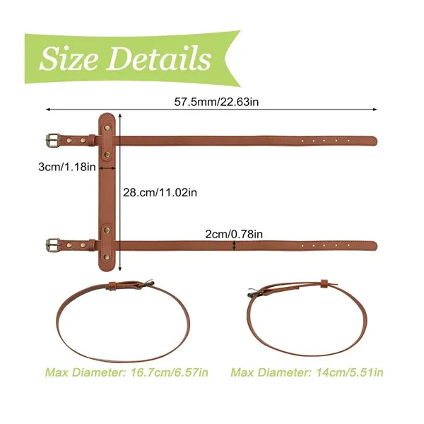 Adjustable Durable PU Leather Carry Strap for Picnic Blanket