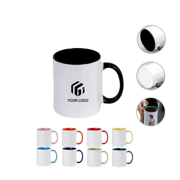 11oz Sublimation Ceramic Coffee Cup with Colorful Interior