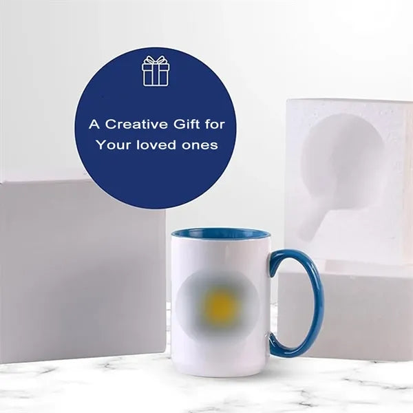 11oz Sublimation Ceramic Coffee Cup with Colorful Interior