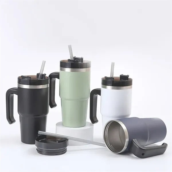 20 Oz Stainless Steel Travel Mug Tumbler with Lid and Straw