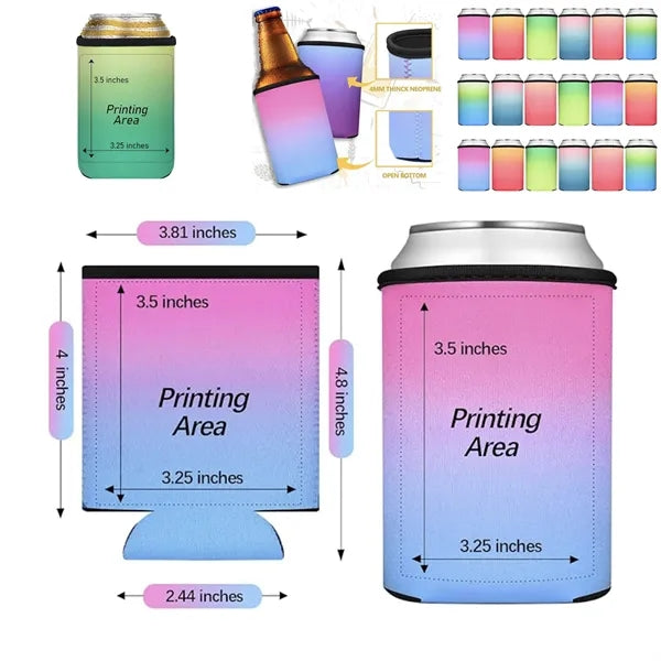 12 oz Magnetic Custom Collapsible Neoprene Beer Can Cooler