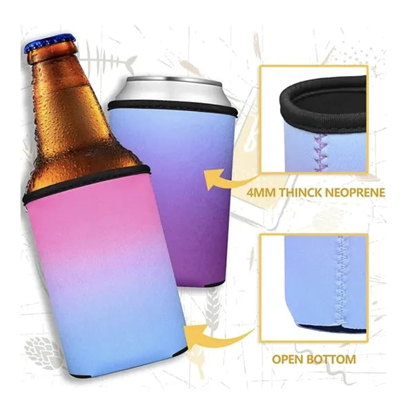 12 oz Magnetic Custom Collapsible Neoprene Beer Can Cooler