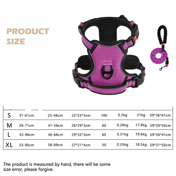 Adjustable Reflective Pet Chest Strap 5 Feet Traction Rope