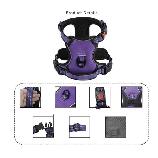 Adjustable Reflective Pet Chest Strap 5 Feet Traction Rope