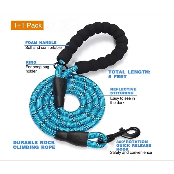 Adjustable Reflective Pet Chest Strap 5 Feet Traction Rope