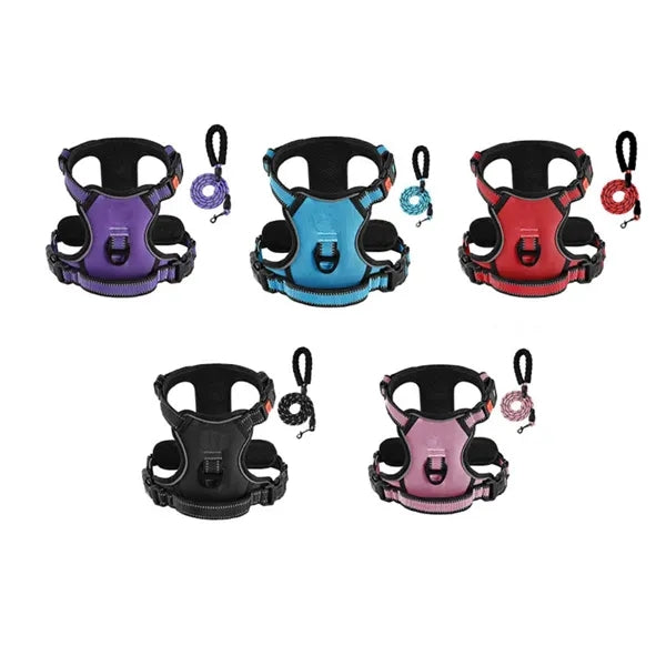 Adjustable Reflective Pet Chest Strap 5 Feet Traction Rope