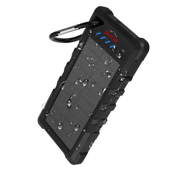 10,000 mAh Dual-USB Waterproof Solar Power Bank Charger