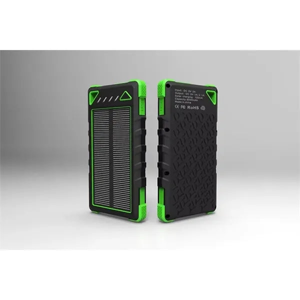 10,000 mAh Dual-USB Waterproof Solar Power Bank Charger