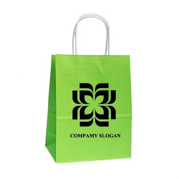 Colorful Kraft Paper Gift Bag with Twist Handle