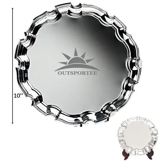 Stainless Steel Chippendale Award Tray Presentation Platter