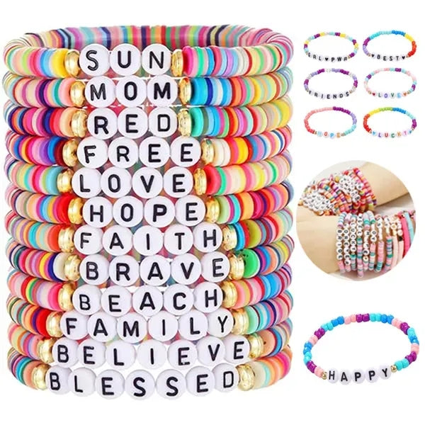 Alphabet Beaded Friendship Bracelet Jewelry