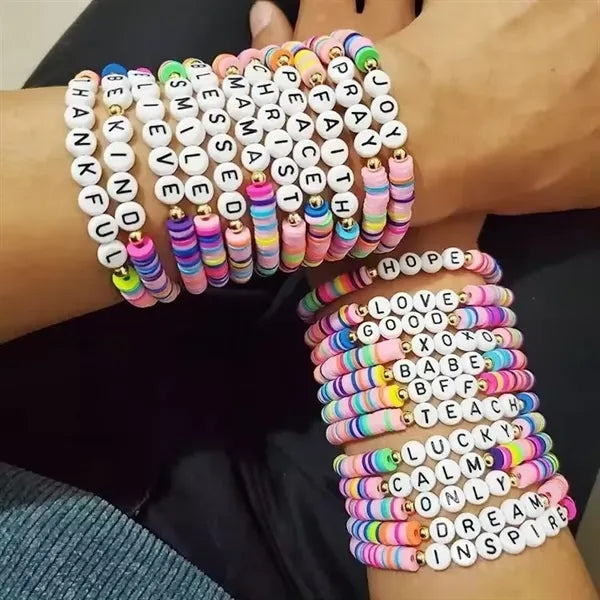 Alphabet Beaded Friendship Bracelet Jewelry
