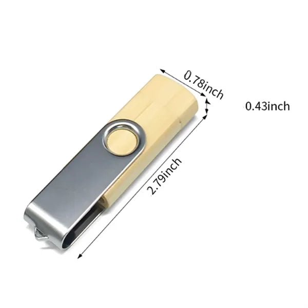 Portable practical wooden rotating memory USB flash drive